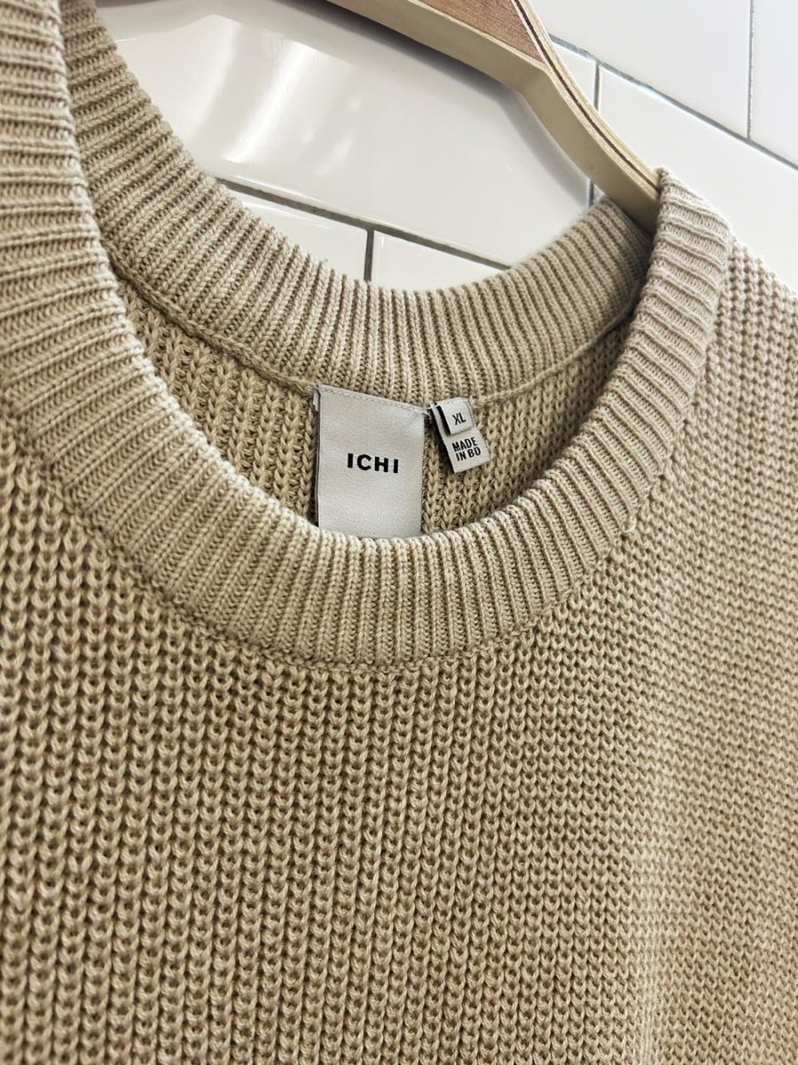 ichi oversized cotton blend knit vest - good market thrift store