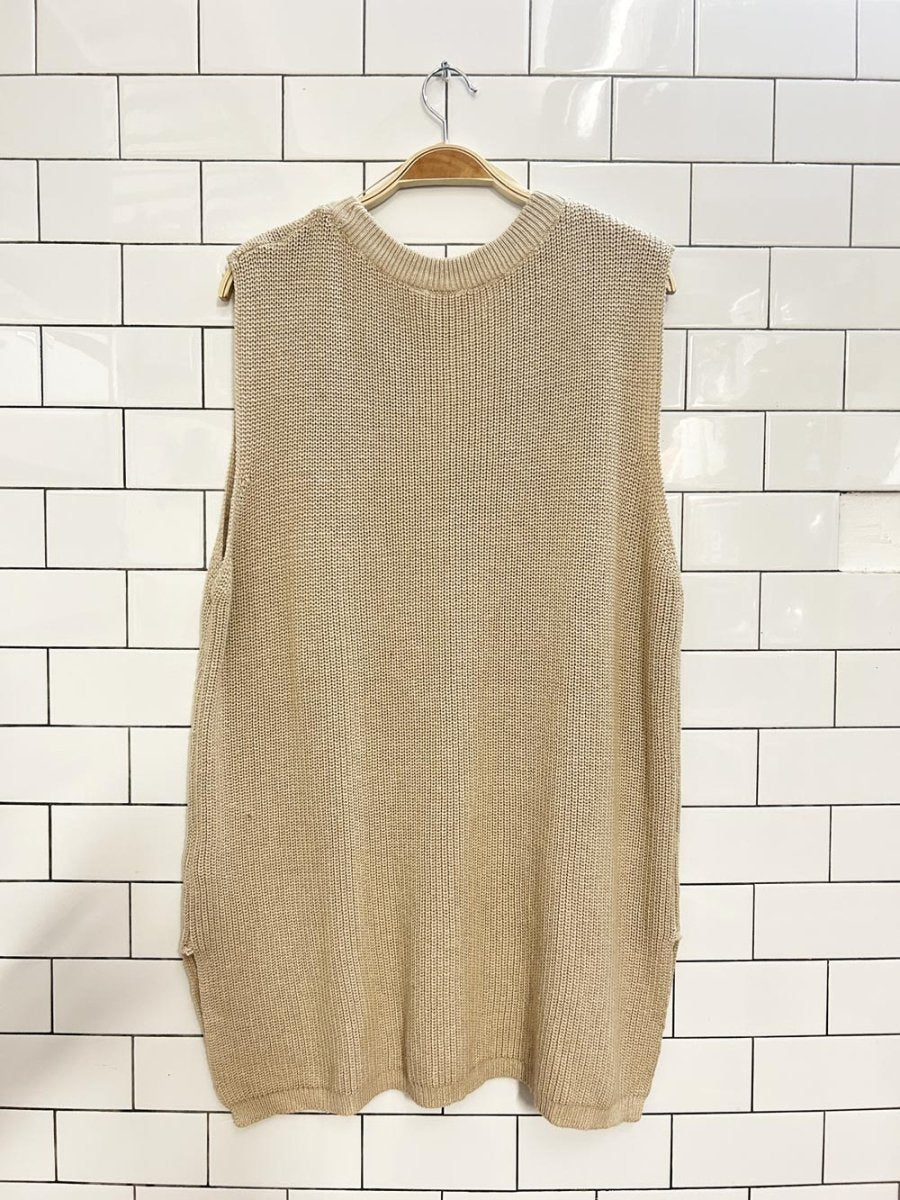 ichi oversized cotton blend knit vest - good market thrift store