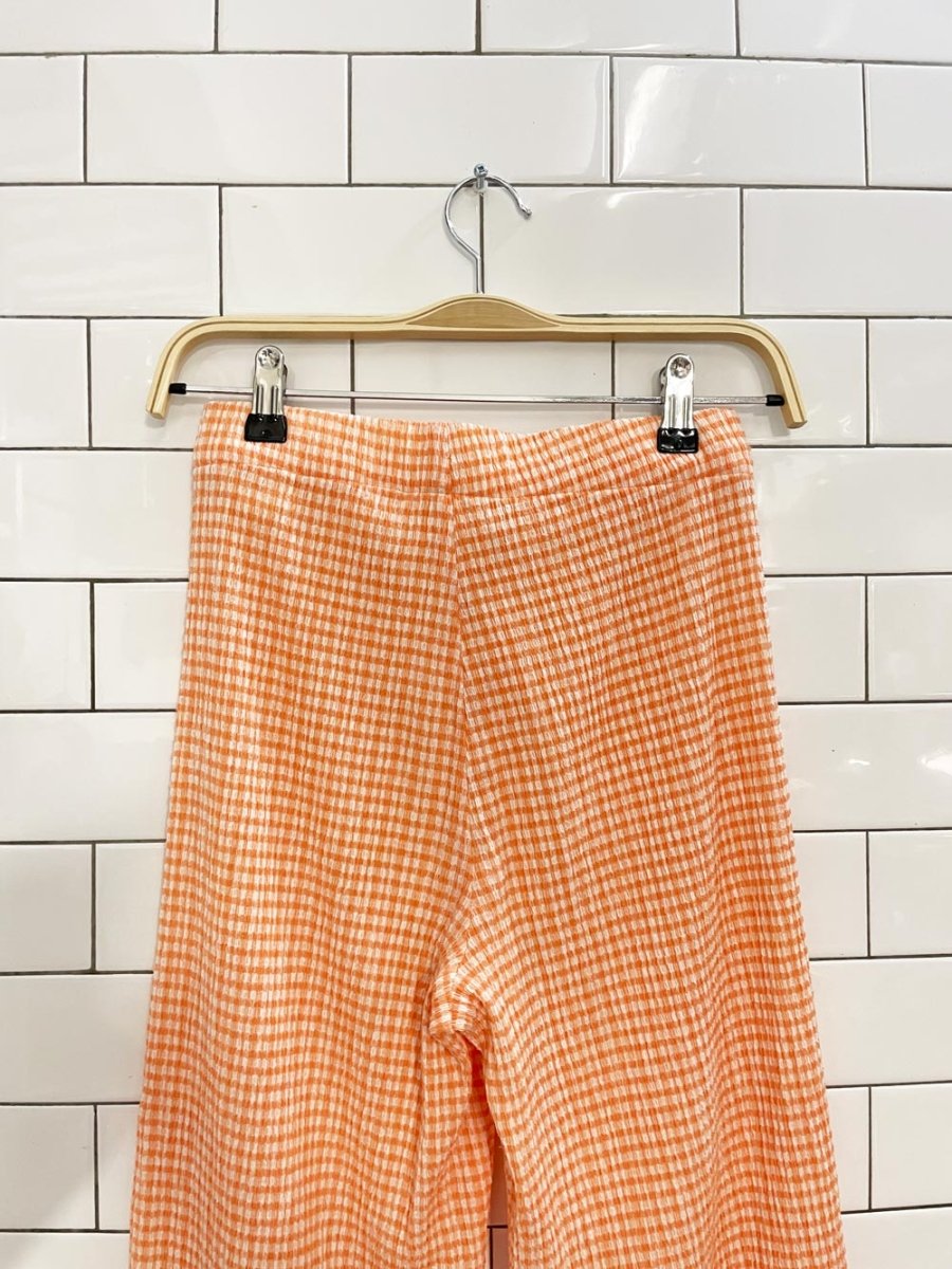 wilfred verona textured ginham plaid wide leg pant - good market thrift store