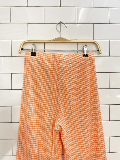 wilfred verona textured ginham plaid wide leg pant - good market thrift store