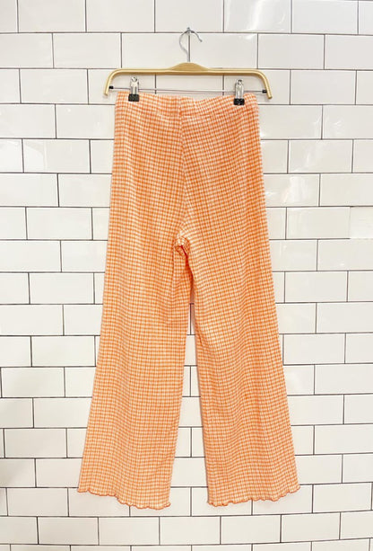 wilfred verona textured ginham plaid wide leg pant - good market thrift store