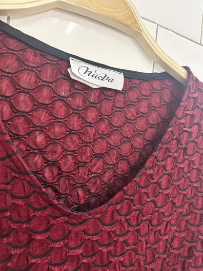 vintage 90s nueva grunge flare sleeve mesh top - good market thrift store