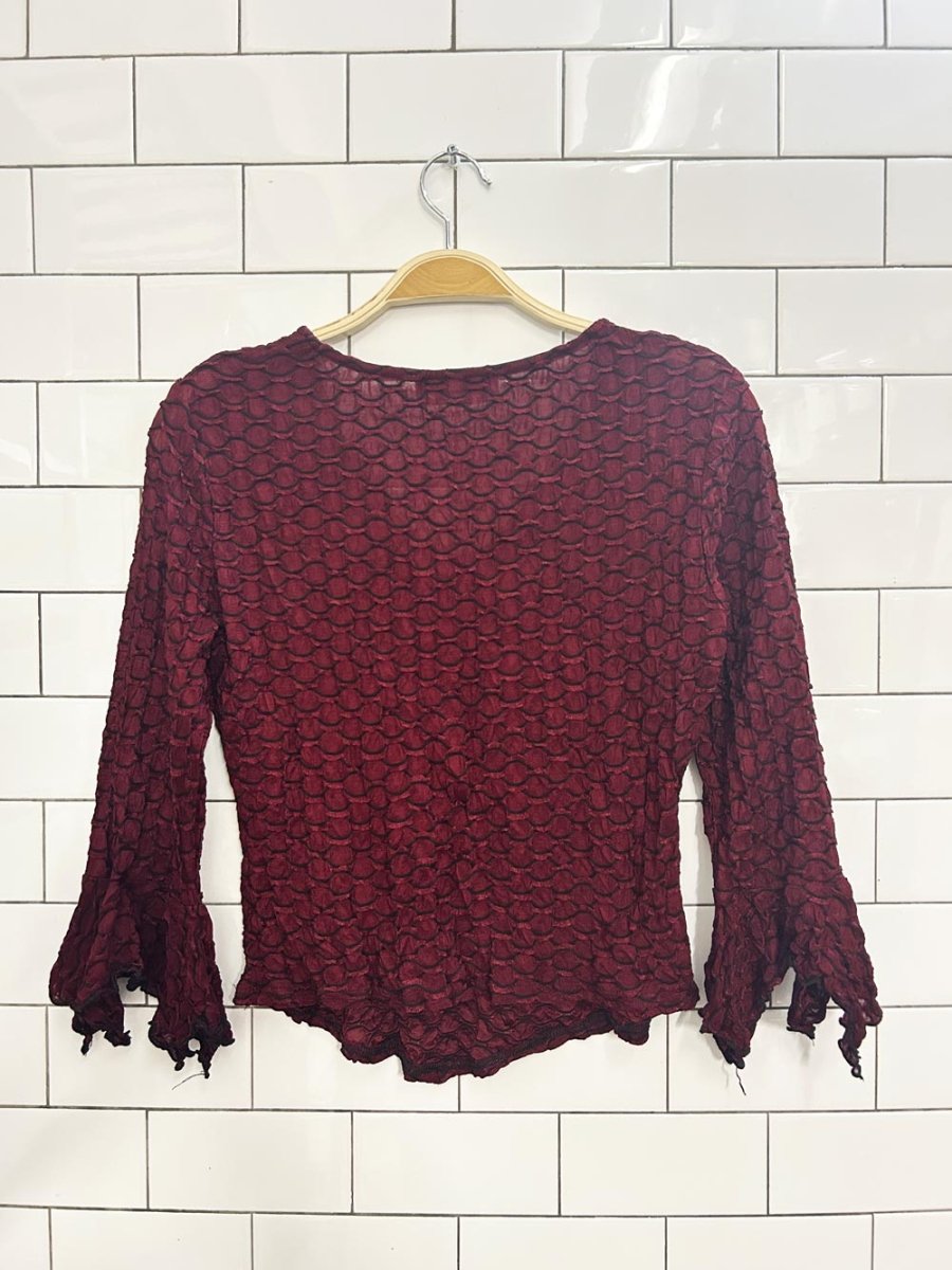 vintage 90s nueva grunge flare sleeve mesh top - good market thrift store