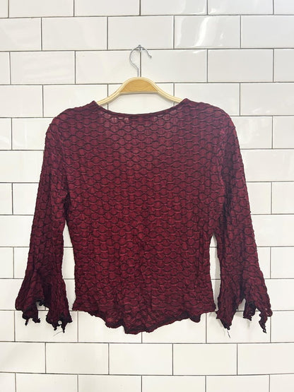 vintage 90s nueva grunge flare sleeve mesh top - good market thrift store