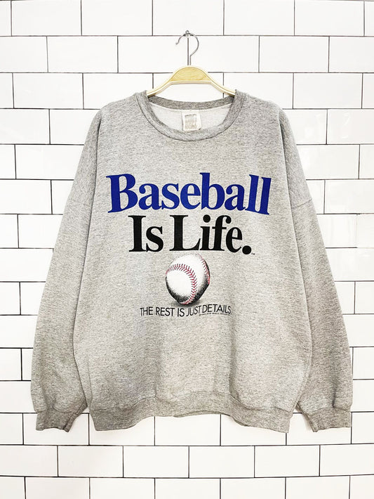 vintage 90s baseball is life oversized graphic sweatshirt | big ball sports | made in Canada