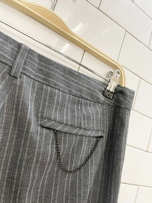 y2k mexx grunge chain low rise pin stripe wide leg trouser - good market thrift store