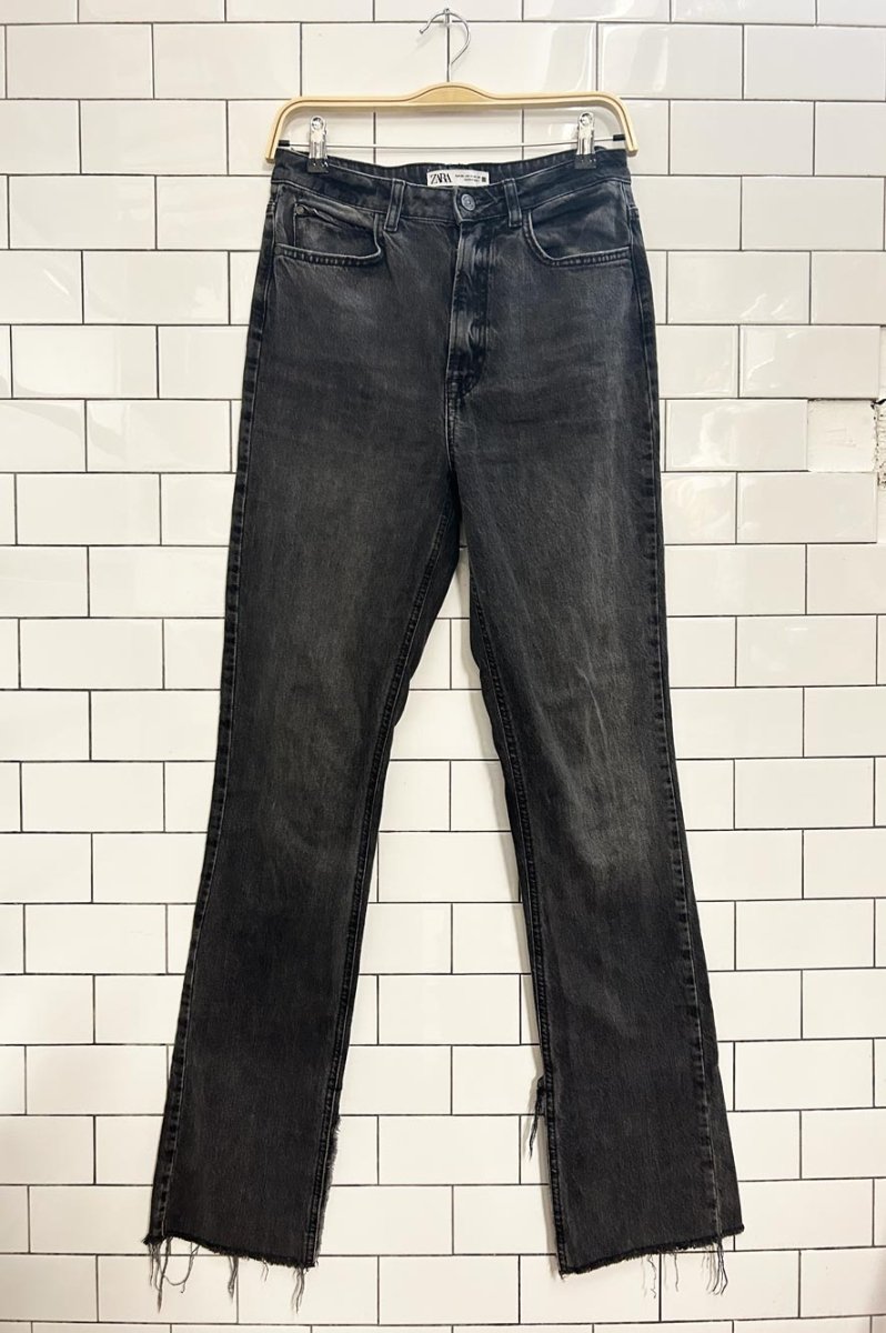 zara straight slit raw hem jeans - good market thrift store