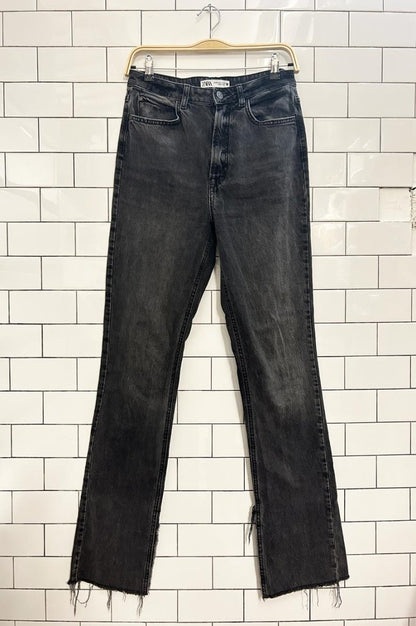 zara straight slit raw hem jeans - good market thrift store