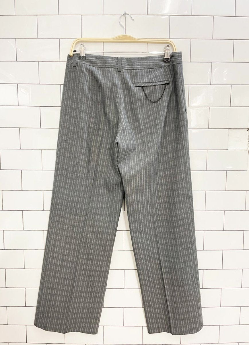 y2k mexx grunge chain low rise pin stripe wide leg trouser - good market thrift store