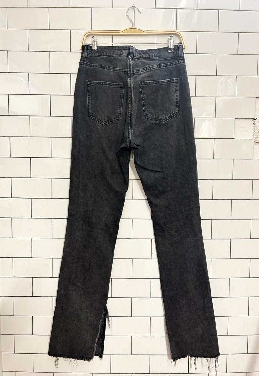 zara straight slit raw hem jeans - good market thrift store