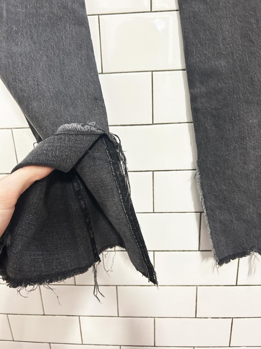 zara straight slit raw hem jeans - good market thrift store