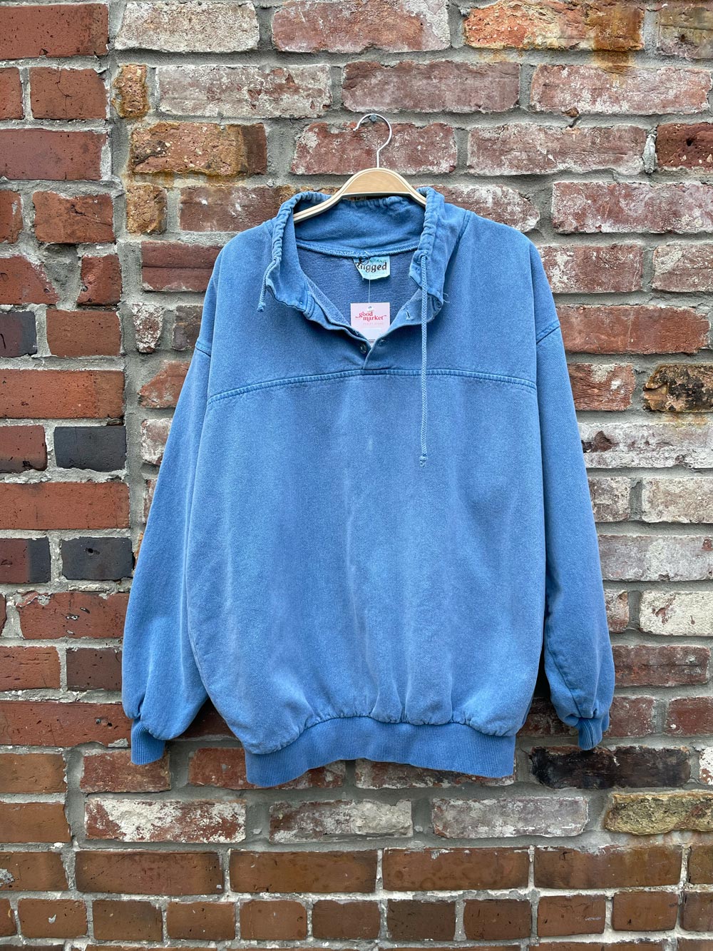 vintage 90s naturally rugged 1/4 button pullover