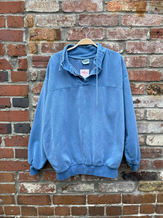 vintage 90s naturally rugged 1/4 button pullover