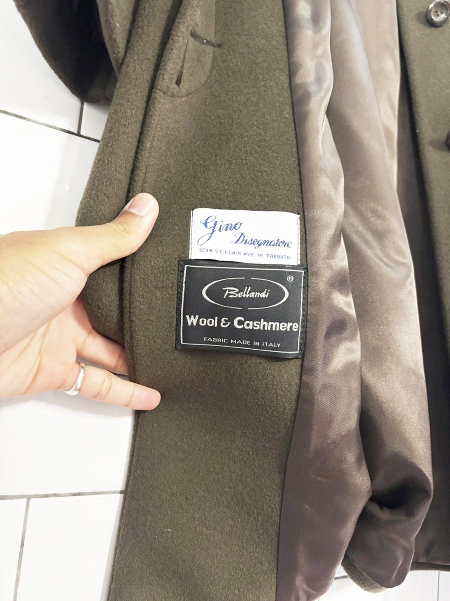 vintage 90s gino disegnatore wool + cashmere minimal overcoat | bellandi - good market thrift store