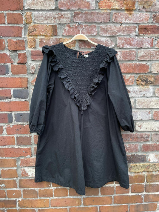 h&m ruffle trimmed cotton dress