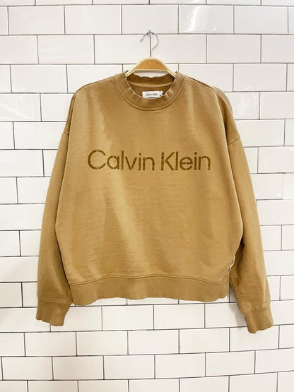 calvin klein distressed logo sweatshirt - good market thrift store