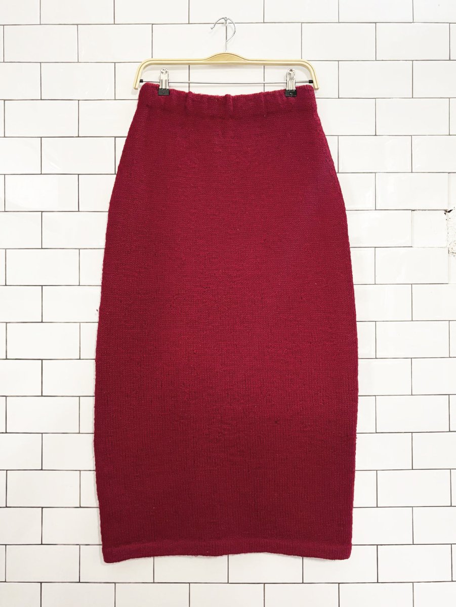 vintage wool - blend knit maxi skirt - good market thrift store