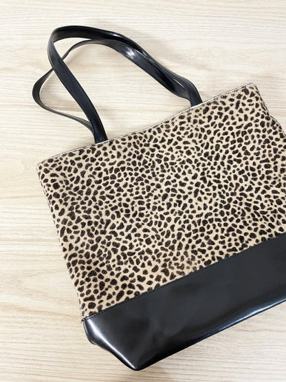 vintage 00s danier leather + calf hair tote bag | mesh top - good market thrift store