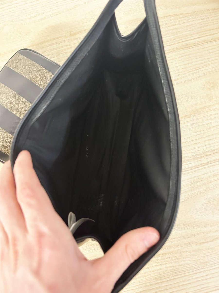 vintage gloria vanderbilt 'fendi stripe' toiletries bag set - good market thrift store