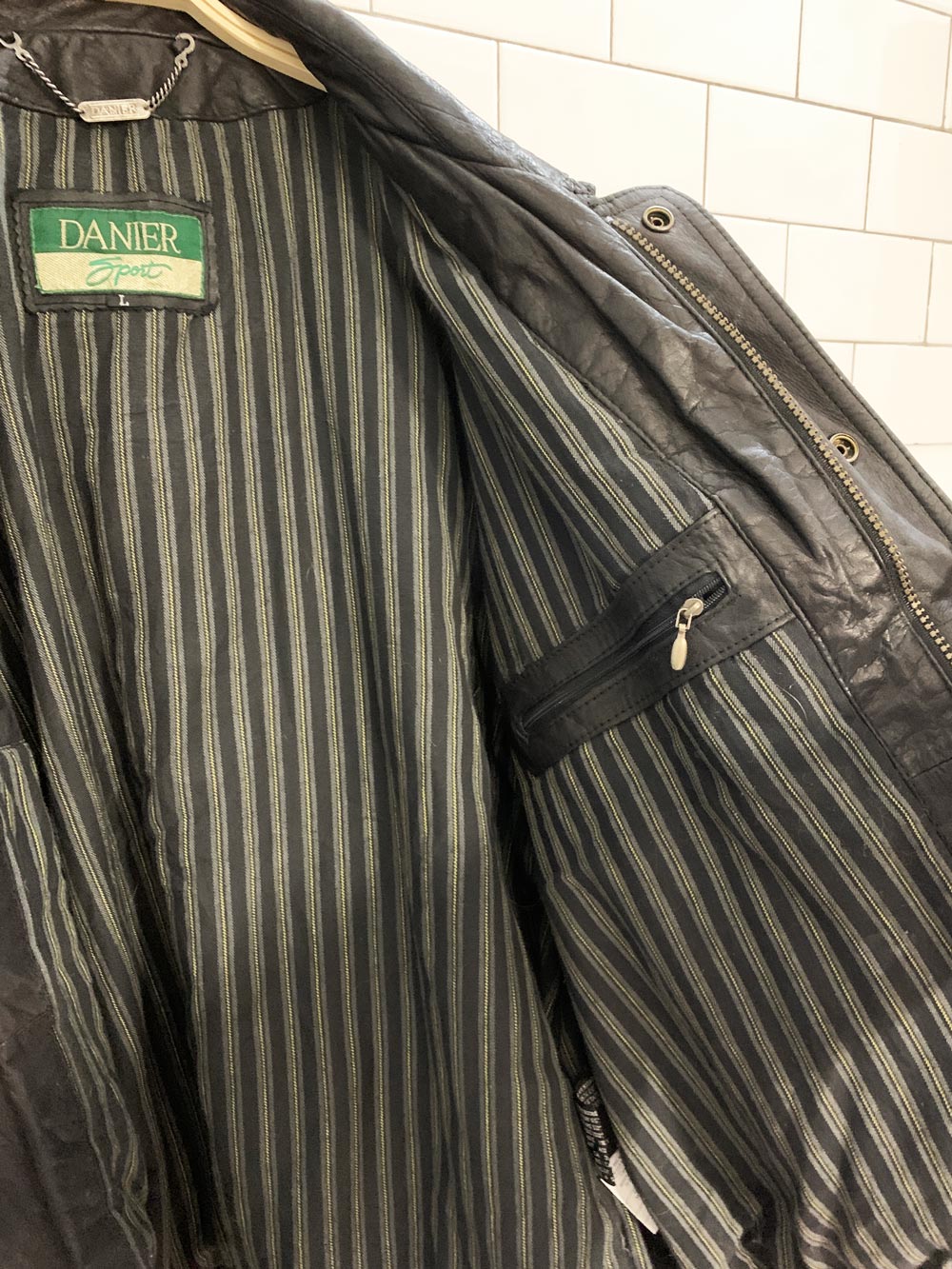 vintage 90s danier sport brushed leather bomber jacket