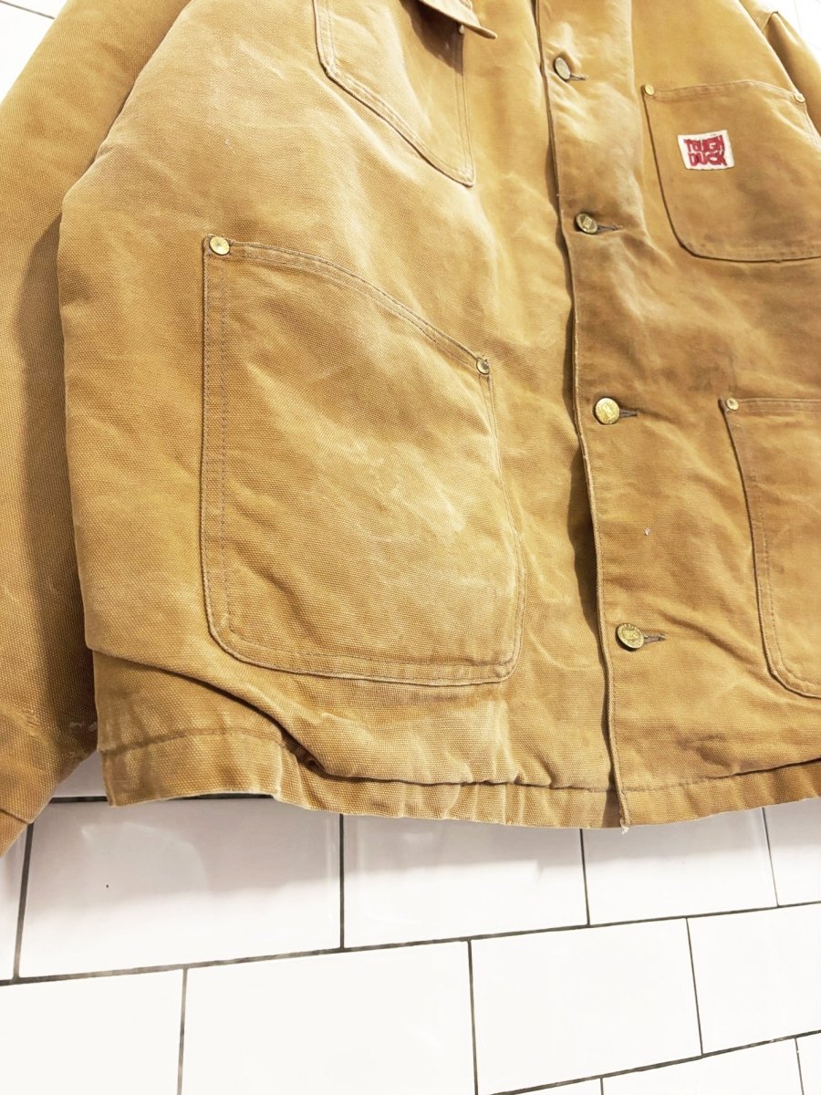 vintage 90s tough duck blanket - lined canvas work jacket - good market thrift store