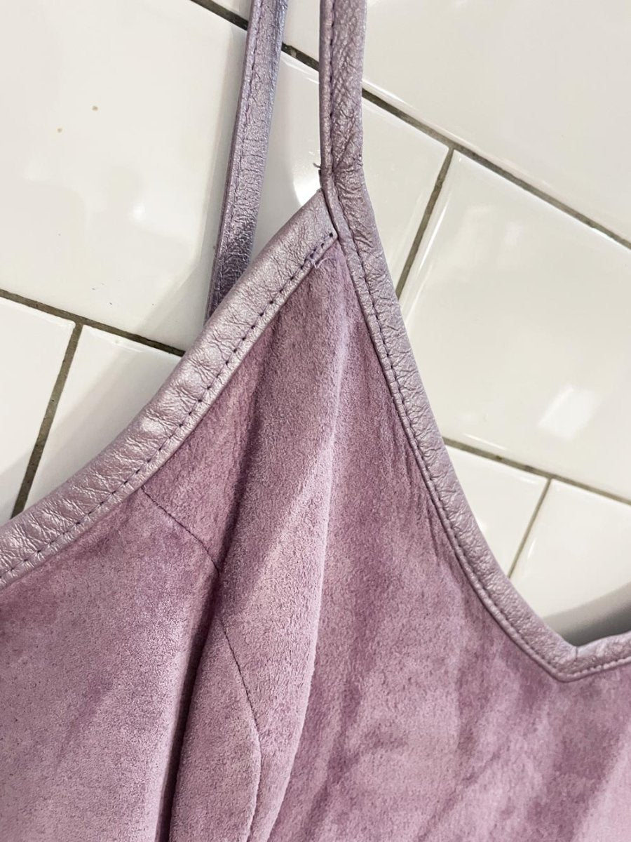 vintage 90s danier purple suede mini dress - good market thrift store