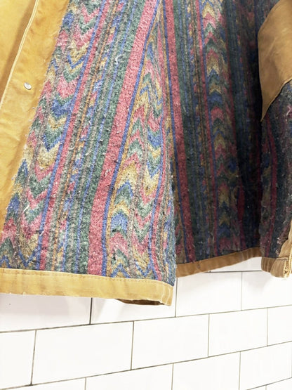 vintage 90s tough duck blanket - lined canvas work jacket - good market thrift store