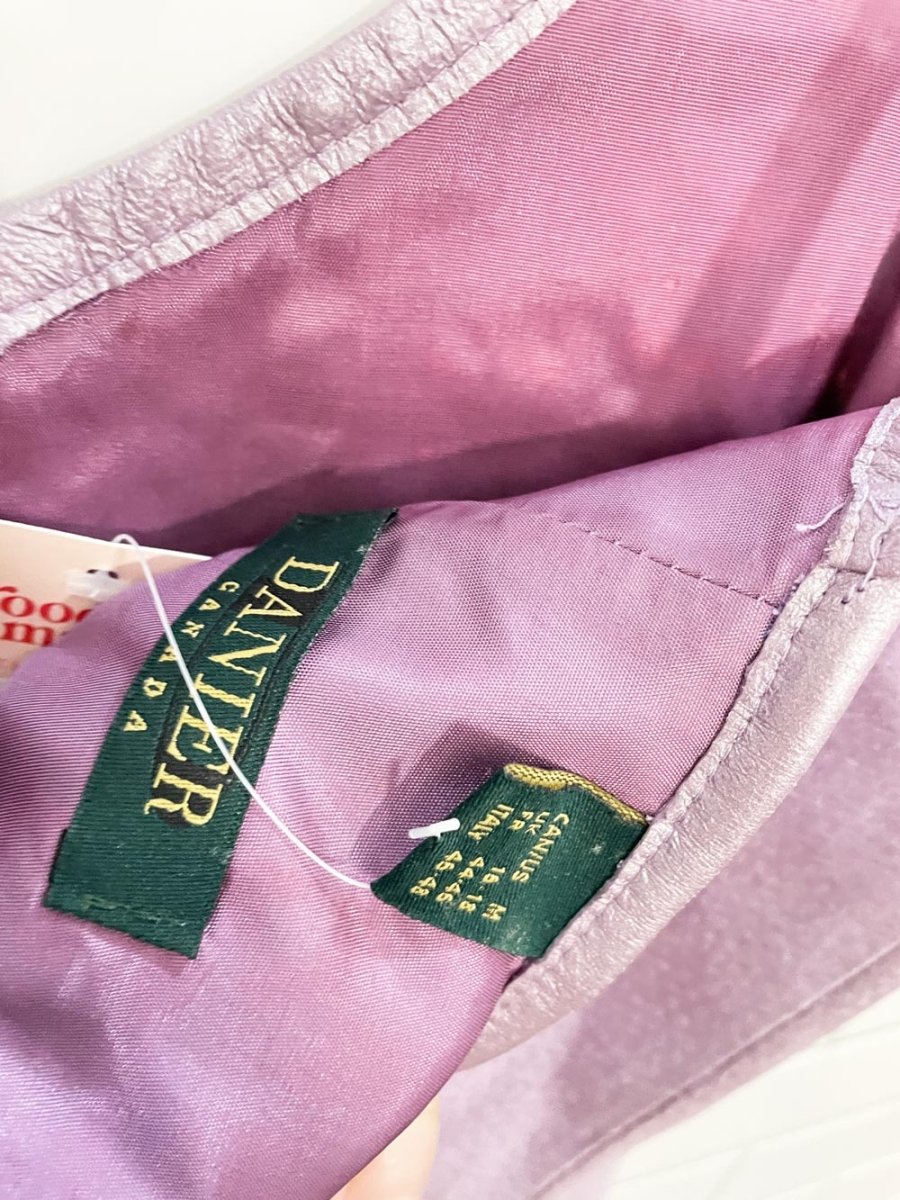 vintage 90s danier purple suede mini dress - good market thrift store