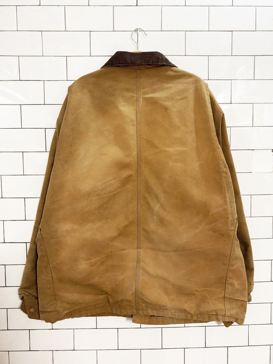 vintage 90s tough duck blanket - lined canvas work jacket - good market thrift store