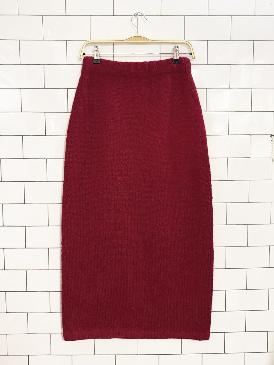 vintage wool - blend knit maxi skirt - good market thrift store