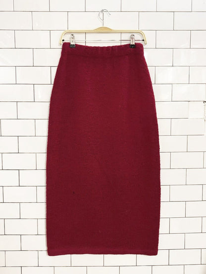 vintage wool - blend knit maxi skirt - good market thrift store