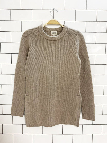 wilfred 100% wool side slit knit sweater | aritzia - good market thrift store