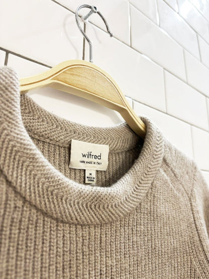 wilfred 100% wool side slit knit sweater | aritzia - good market thrift store