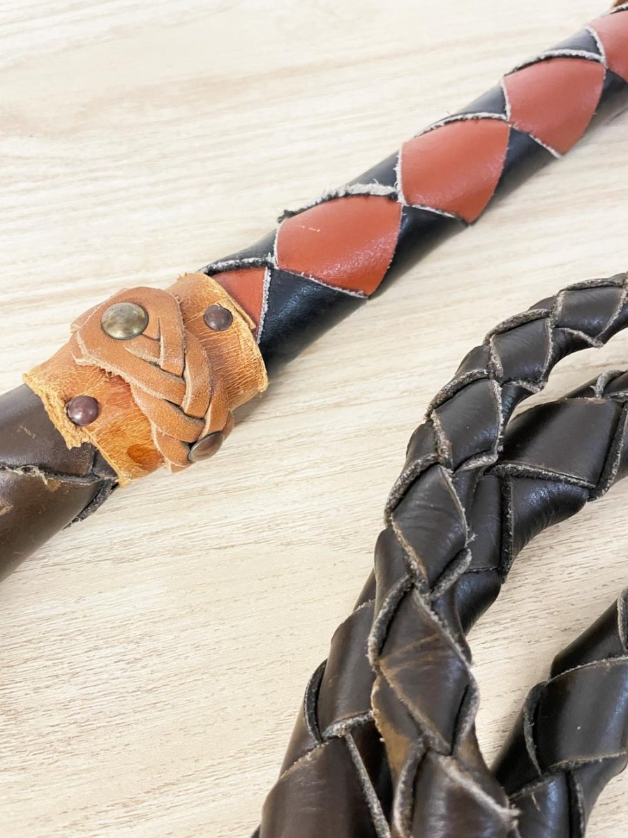 vintage braided bull whip - good market thrift store