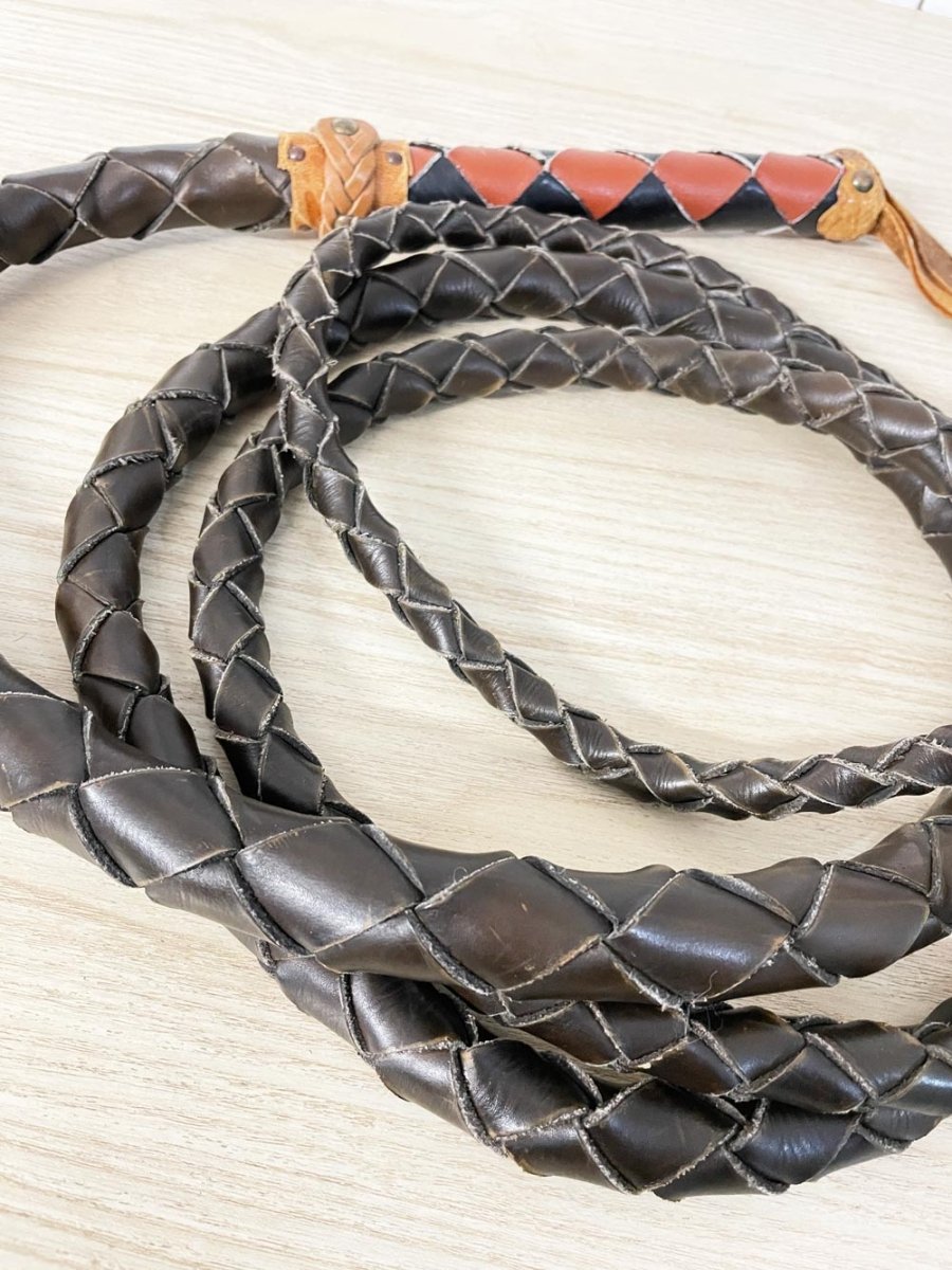 vintage braided bull whip - good market thrift store