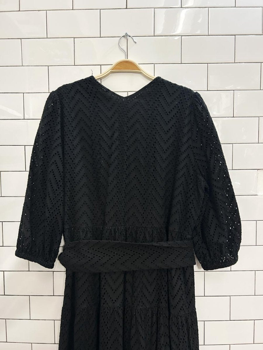 selected femme cece - sadie eyelet long sleeve maxi dress - good market thrift store