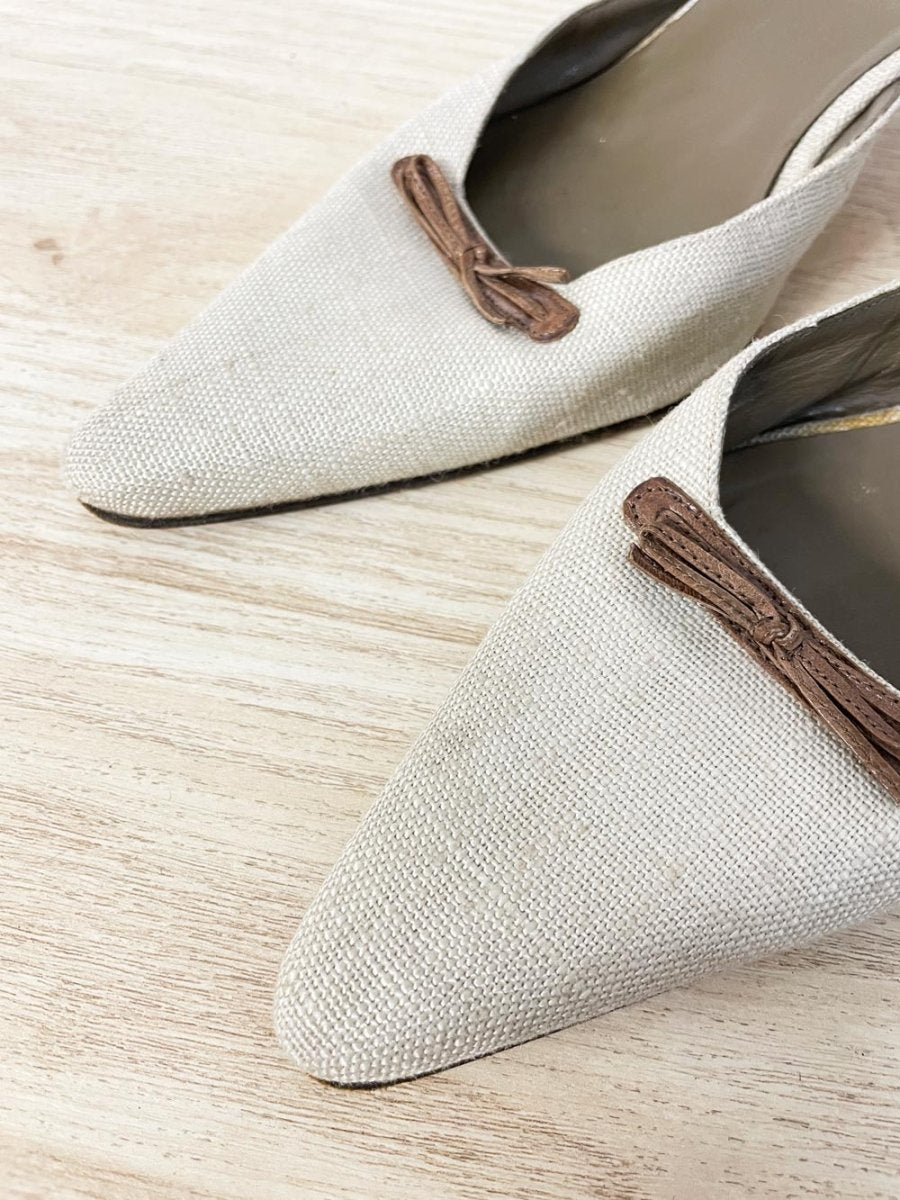 y2k kate spade slip on pointed toe bow kitten heels - good market thrift store