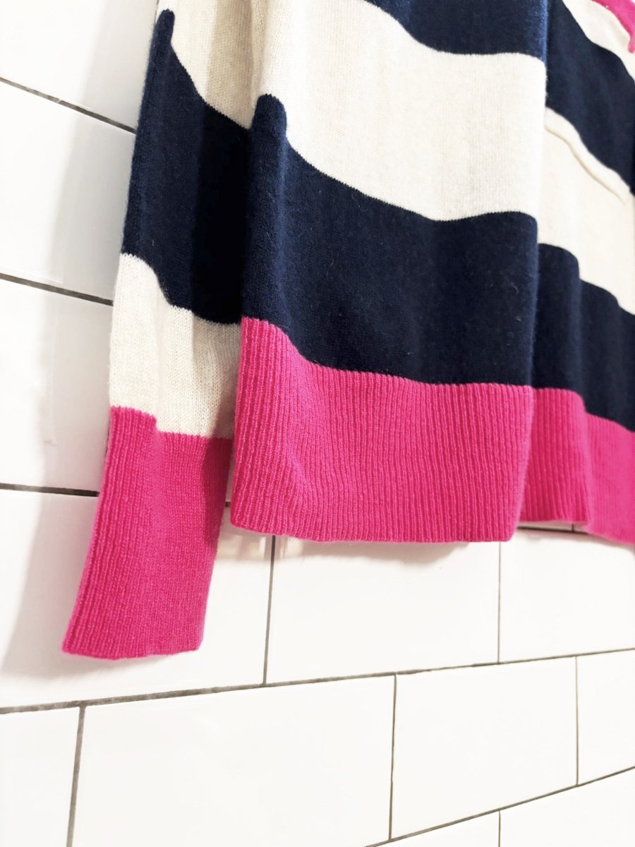 autumn cashmere striped crewneck sweater | 100% cashmere - good market thrift store