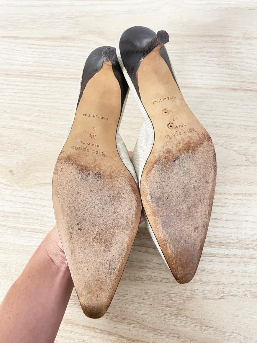 y2k kate spade slip on pointed toe bow kitten heels - good market thrift store