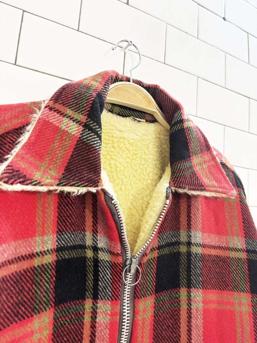 vintage 50s 100% wool sherpa - lined flannel jacket | the regent - good market thrift store