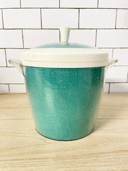 vintage 80s raffiaware clear plastic poolside ice bucket - good market thrift store