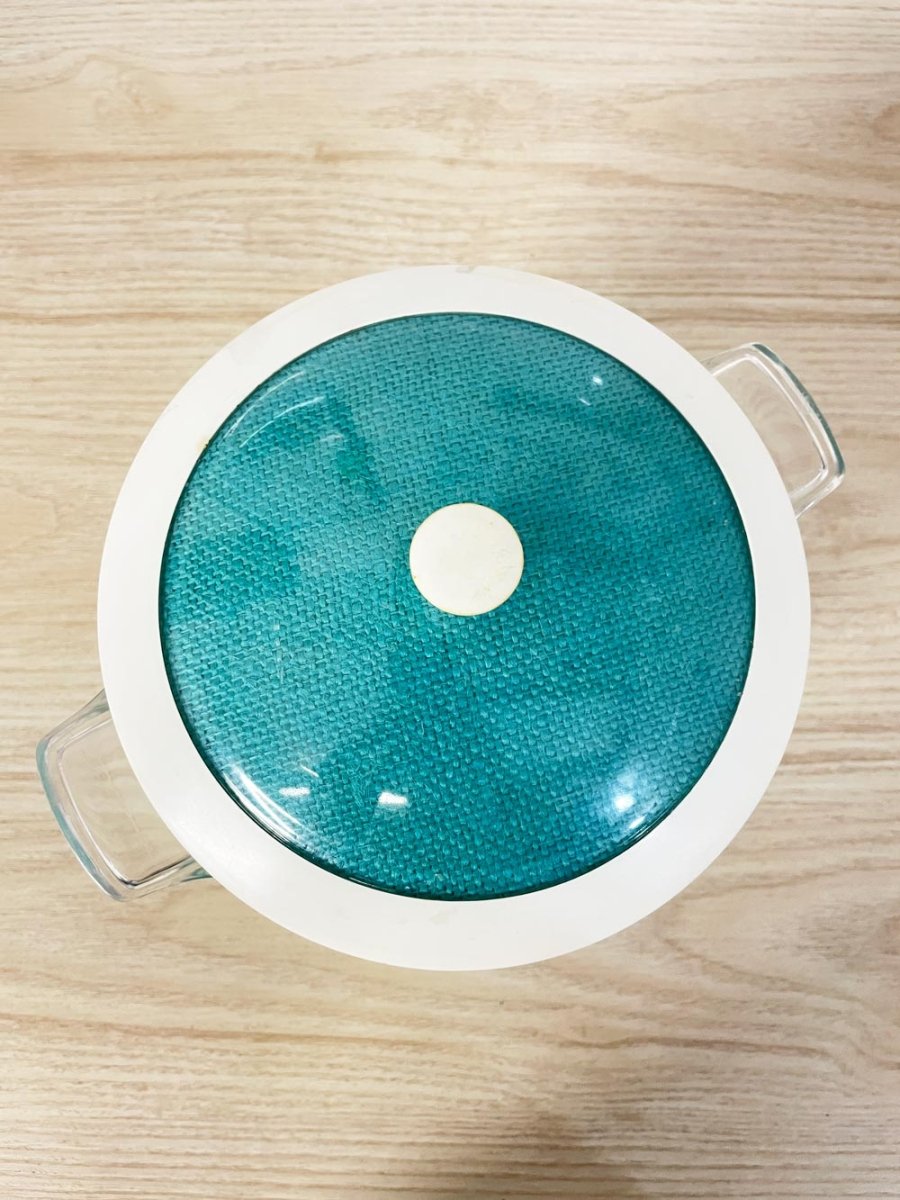 vintage 80s raffiaware clear plastic poolside ice bucket - good market thrift store