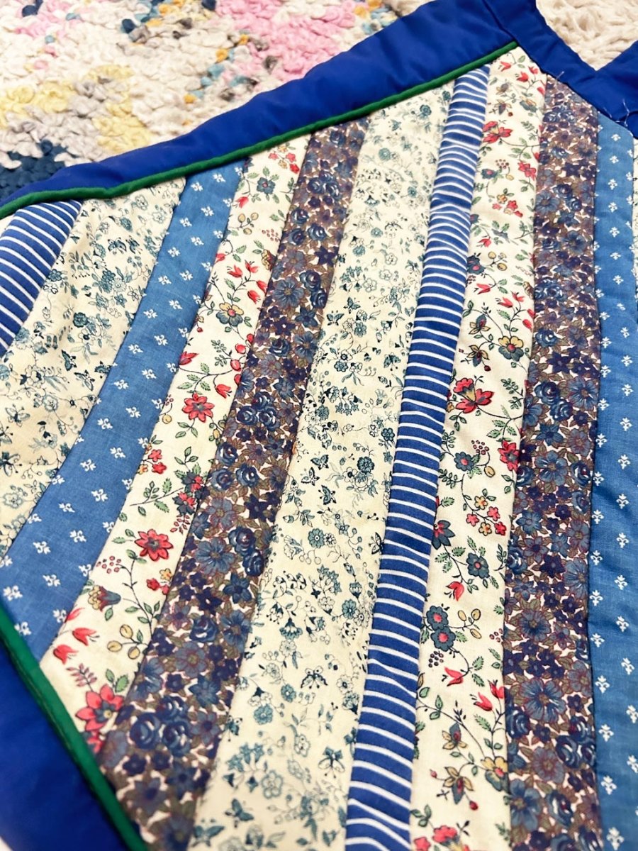 vintage handmade quilt floral tote bag - good market thrift store