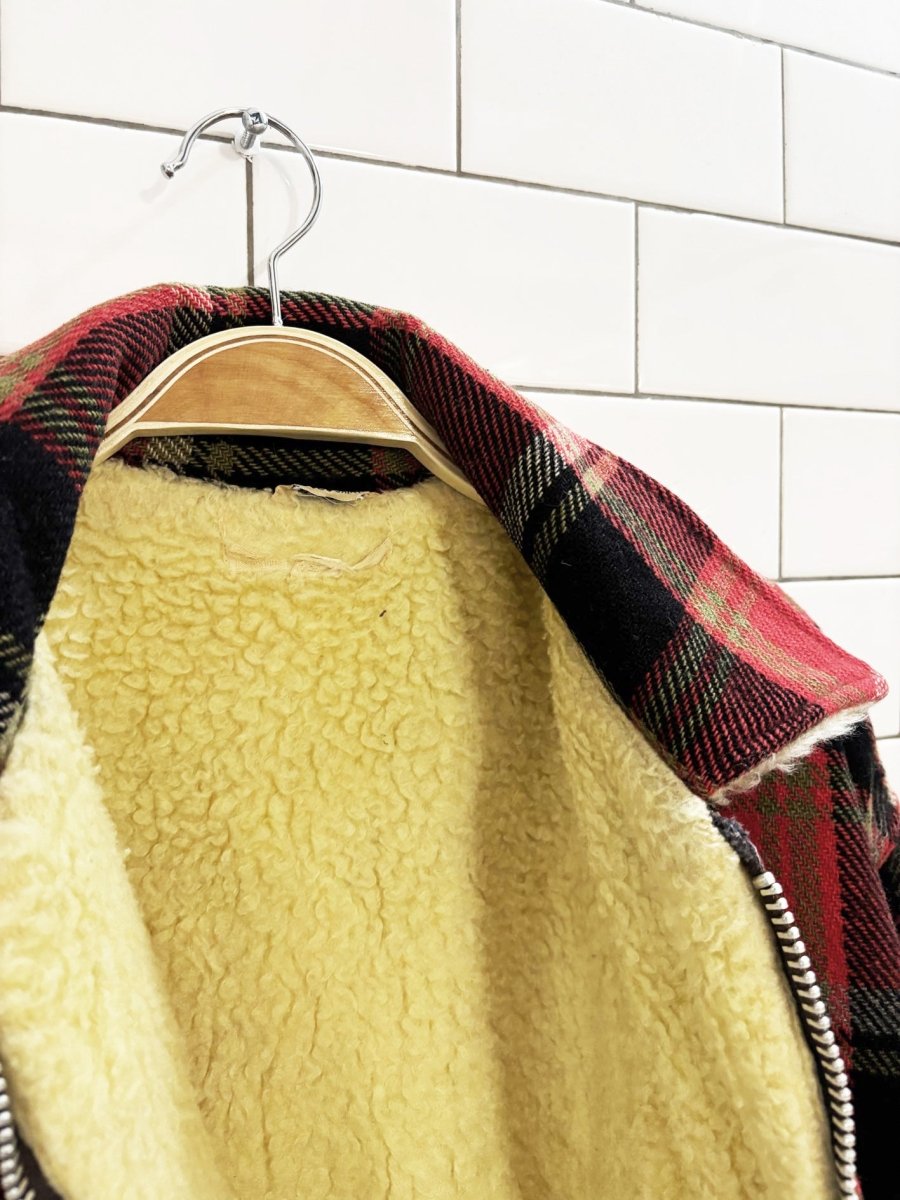 vintage 50s 100% wool sherpa - lined flannel jacket | the regent - good market thrift store