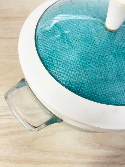 vintage 80s raffiaware clear plastic poolside ice bucket - good market thrift store