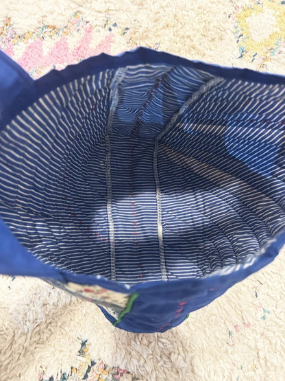 vintage handmade quilt floral tote bag - good market thrift store