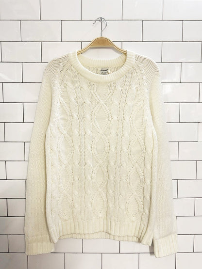 vintage 60s scrambler oversized cable knit sweater | triton - good market thrift store