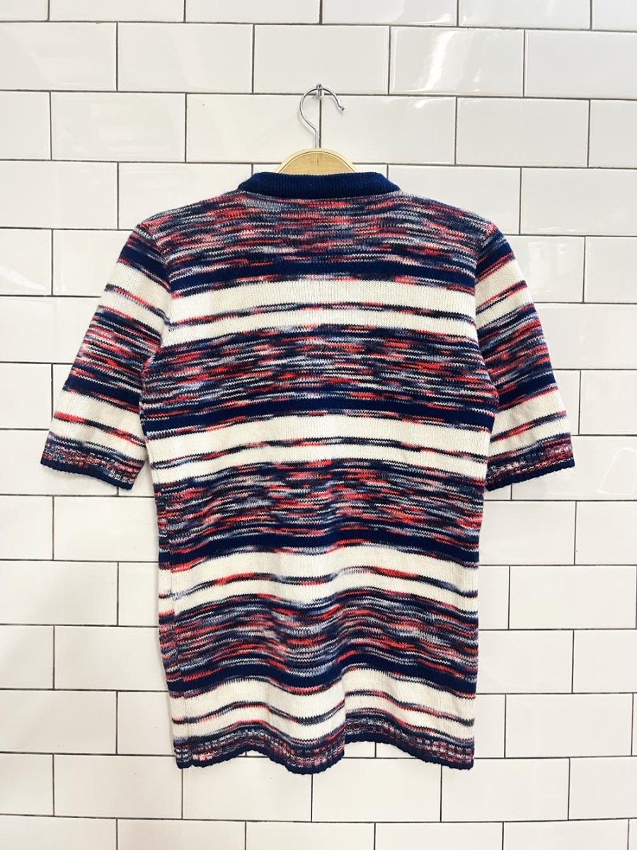 vintage retro knit short sleeve shirt - good market thrift store