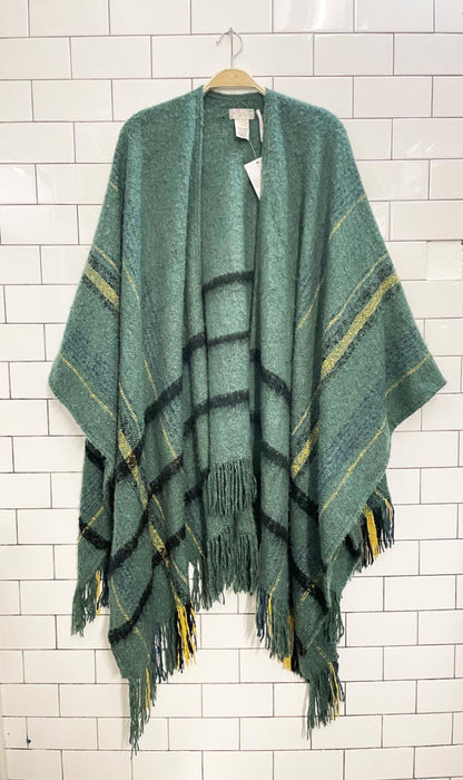 free people knit blanket poncho scarf wrap - good market thrift store