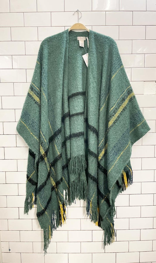 free people knit blanket poncho scarf wrap - good market thrift store